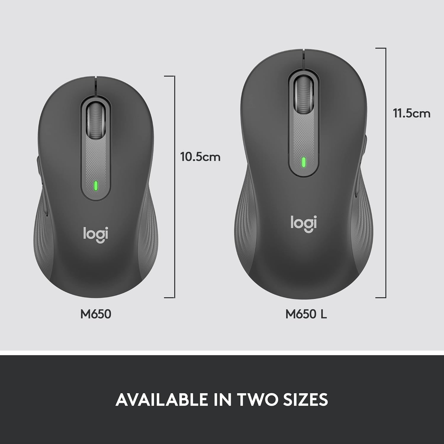 Logitech Signature M650 Wireless Mouse - For Small to Medium Sized Hands, 2-Year Battery, Silent Clicks, Customisable Side Buttons, Bluetooth, for PC/Mac/Multi-Device/Chromebook - Graphite - 2