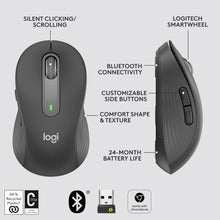 Logitech Signature M650 L Left Wireless Mouse - For Large Sized Left Hands, 2-Year Battery, Silent Clicks, Customisable Side Buttons, Bluetooth, for PC/Mac/Multi-Device/Chromebook - Grey - 4