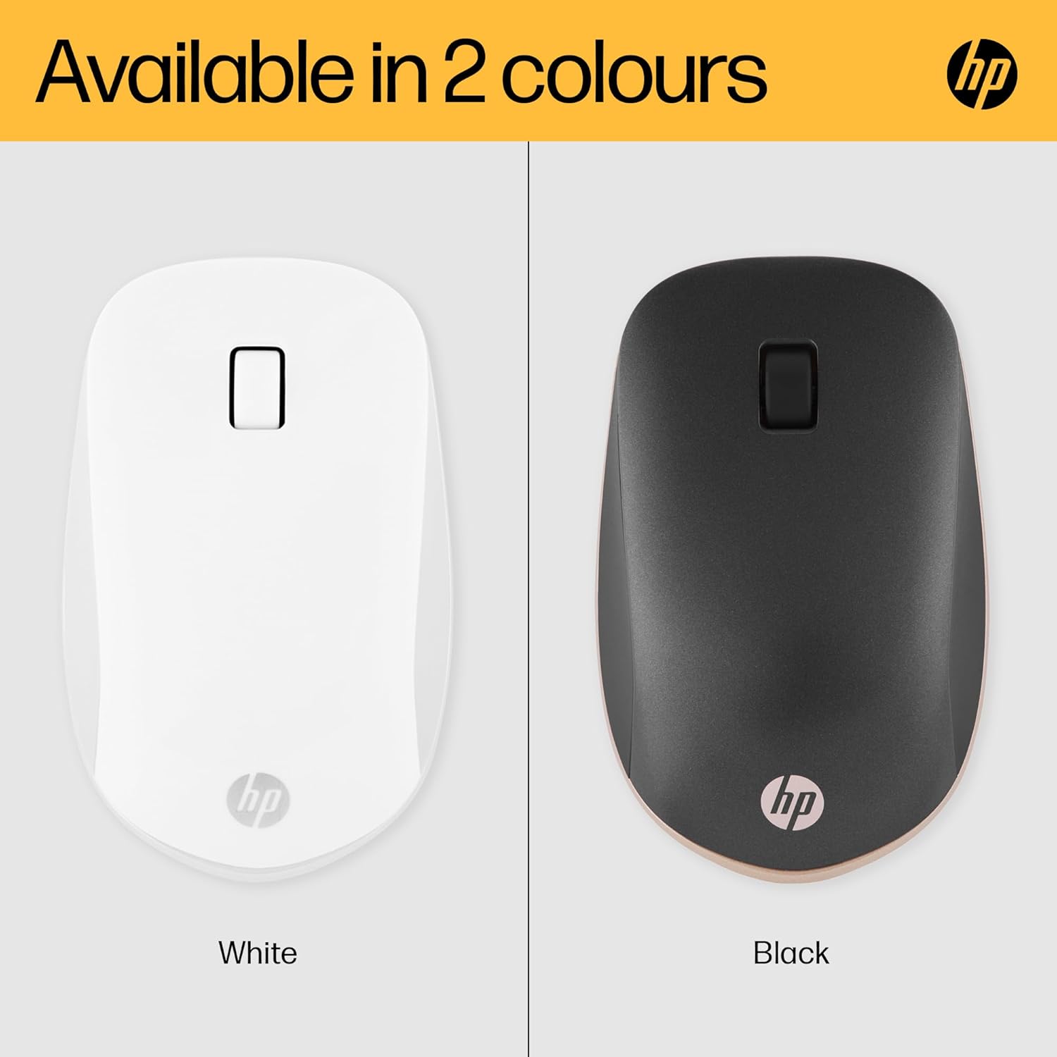 HP 410 Slim Silver Wireless Optical Mouse - Black - 10