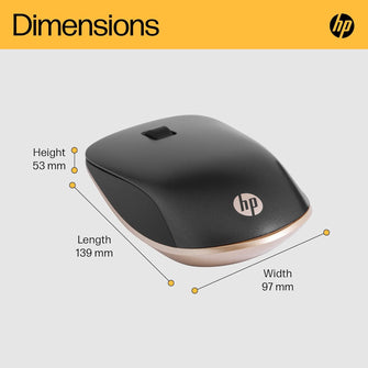 HP 410 Slim Silver Wireless Optical Mouse - Black - 3