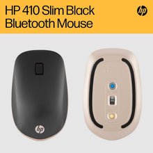 HP 410 Slim Silver Wireless Optical Mouse - Black - 9