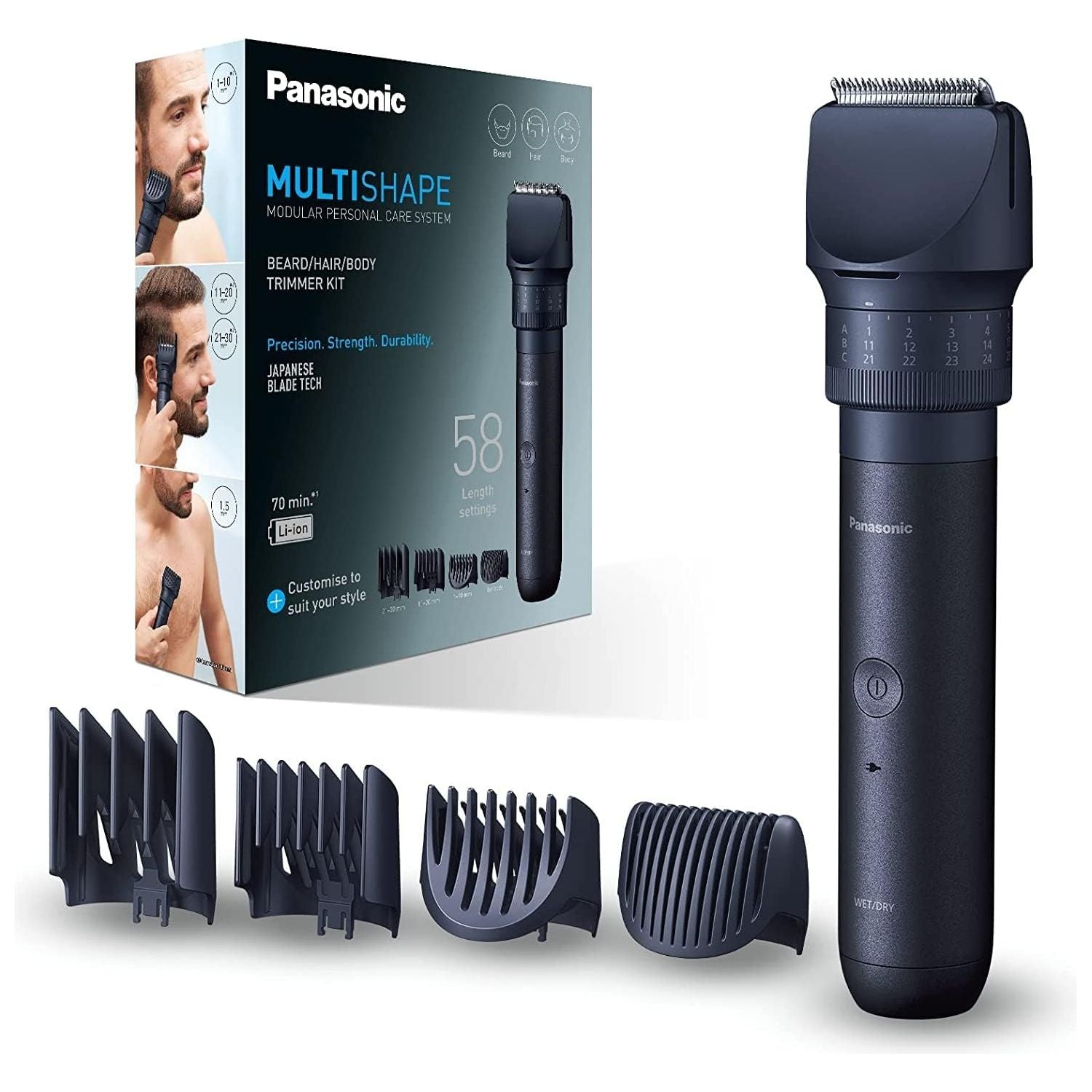 Panasonic ER-CKL2, MULTISHAPE Modular Personal Care System, Waterproof Beard and Hair Trimmer with Rechargeable Li-ion Battery, Black - 1