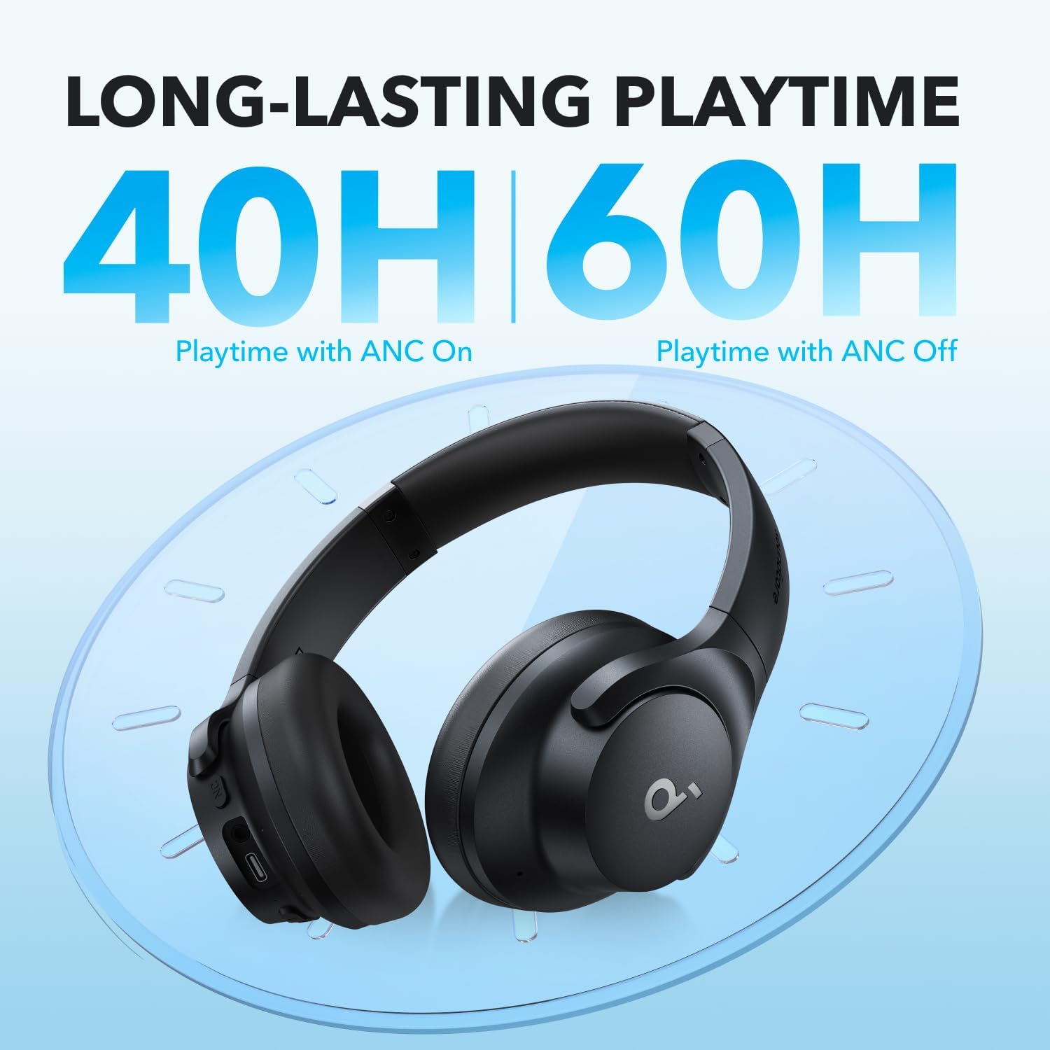 soundcore by Anker Q20i Hybrid Active Noise Cancelling Foldable Headphones - 5
