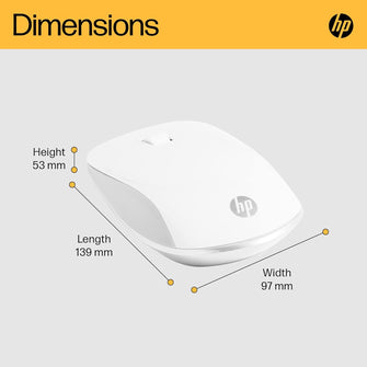 HP 410 Slim Silver Wireless Optical Mouse - White - 5