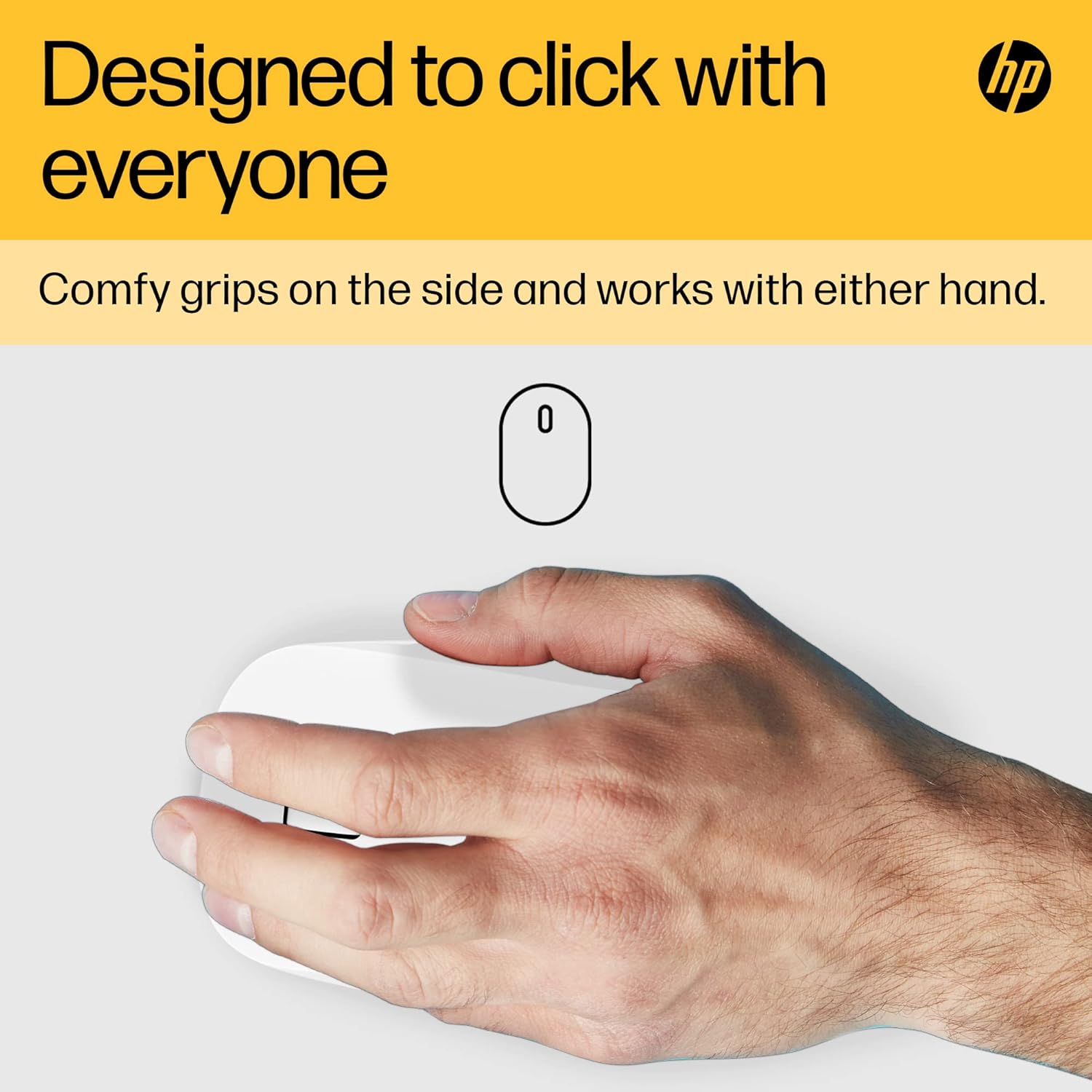 HP 410 Slim Silver Wireless Optical Mouse - White - 6