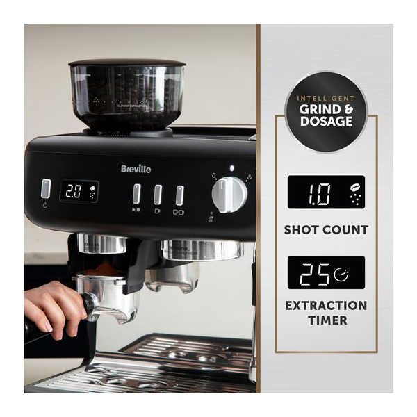 BREVILLE VCF152 Barista Max+ Bean to Cup Coffee Machine - Black - 3