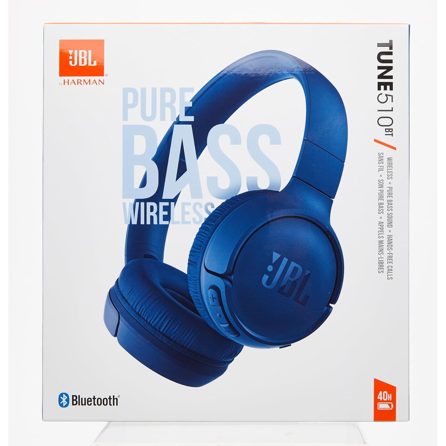 JBL Tune510BT Wireless On-Ear Headphones with Bluetooth 5.0 and Speed Charge, Up to 40 Hours Battery Life, Blue - 7