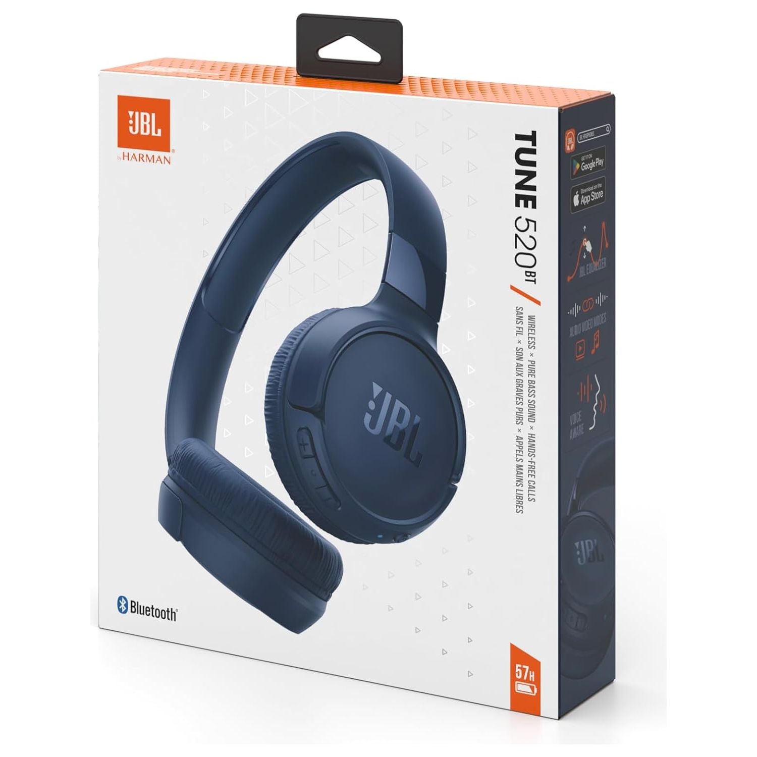JBL Tune 520BT Wireless On-Ear Headphones with JBL Pure Bass Sound, Bluetooth 5.3, Hands-Free Calls and 57-Hour Battery Life, Blue - 7
