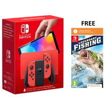 Nintendo Switch OLED Model Console - Mario Red Edition [Legendary Fishing Dowload Code Free]  - 1