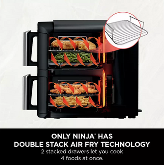 Ninja Double Stack SL300UK 7.6L Air Fryer - Black - 2
