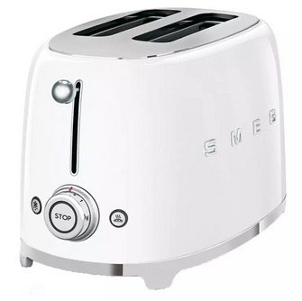 Smeg TSF01WHUK 50's Style Retro 2 Slice Toaster - White - 5