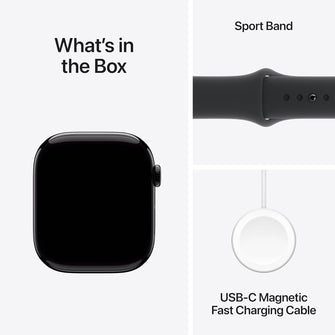 Apple Watch Series 10 GPS 46 mm Smartwatch with Jet Black Aluminium Case with Black Sport Band - M/L. Fitness Tracker, ECG App, Always-On Retina Display, Water Resistant  - 6