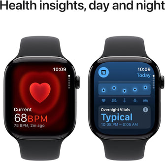 Apple Watch Series 10 GPS 46 mm Smartwatch with Jet Black Aluminium Case with Black Sport Band - M/L. Fitness Tracker, ECG App, Always-On Retina Display, Water Resistant  - 3