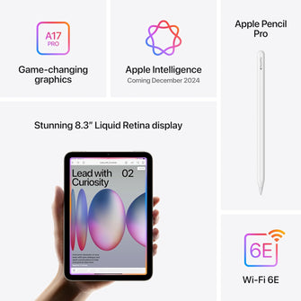 Apple iPad mini (A17 Pro): Apple Intelligence, 8.3-inch Liquid Retina Display, 256GB, Wi-Fi 6E, 12MP Front/12MP Back Camera, Touch ID, All-Day Battery Life — Space Grey - 2