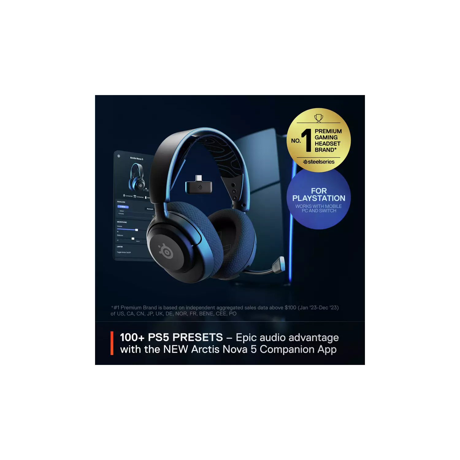 SteelSeries Arctis Nova 5P PS5, Switch, PC Gaming Headset - 3