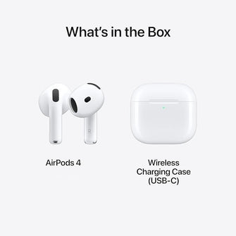 Apple AirPods 4 without Active Noise Cancellation, Wireless Earbuds, Bluetooth Headphones, Adaptive Audio, Transparency Mode, Personalised Spatial Audio, USB-C Charging Case, Wireless Charging, H2 Chip - 5