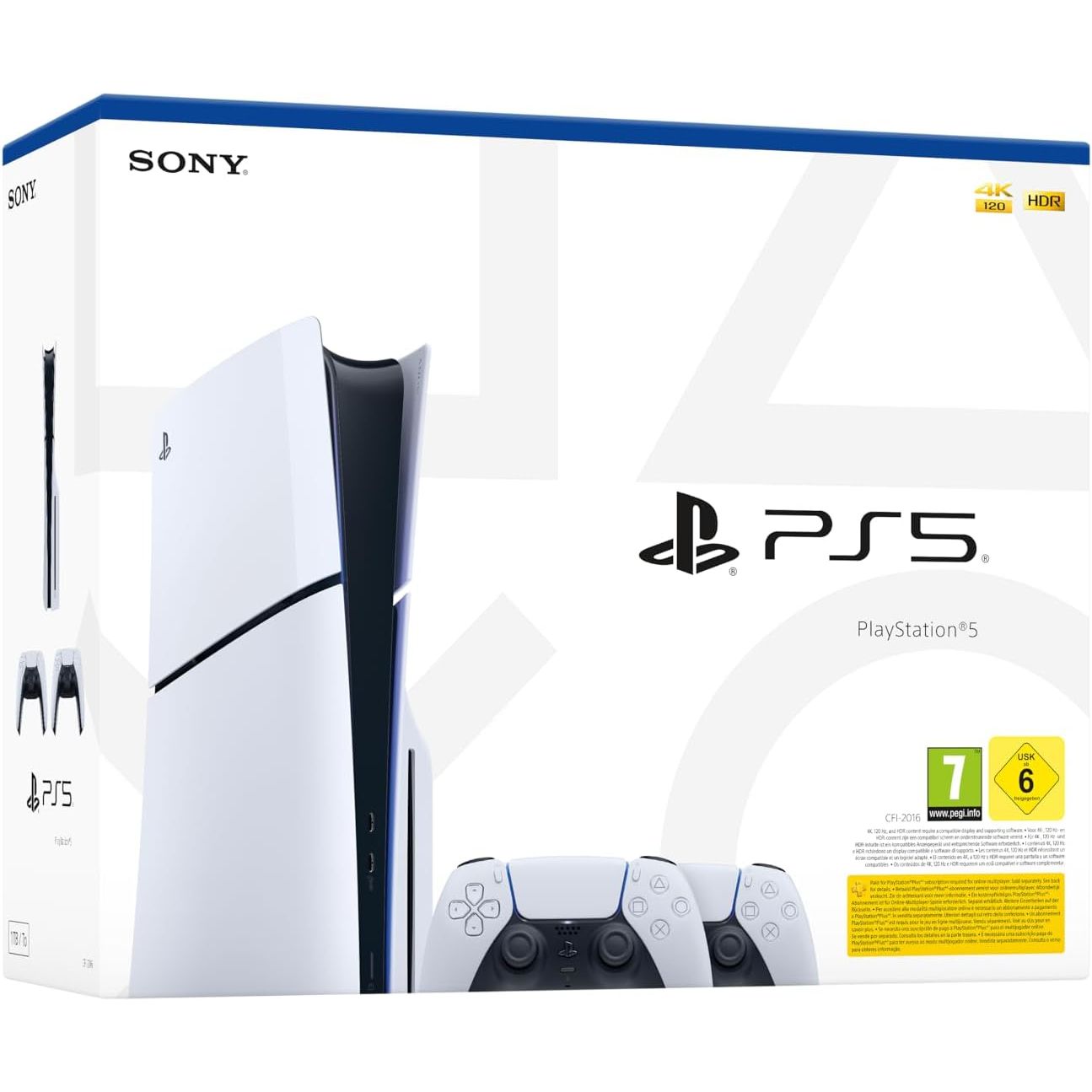 PlayStation 5 Slim Disc Console with Two Dual Sense Wireless Controllers - 2