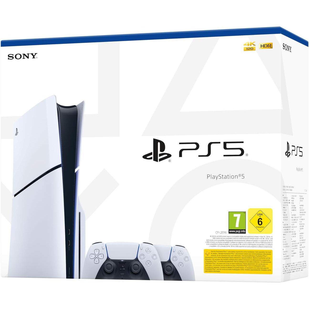 PlayStation 5 Slim Disc Console with Two Dual Sense Wireless Controllers - 3