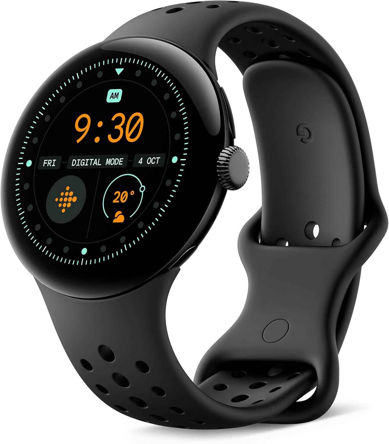 Google Pixel Watch 3 45 mm Android smartwatch with heart rate tracking advanced running from Fitbit fitness insights 24 hour battery Matte Black Aluminium Case Obsidian band Wi Fi Gadcet UK