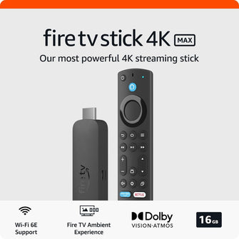 Amazon Fire TV Stick 4K Max (Newest Gen) Ultra-Fast Streaming with Wi-Fi 6E and Ambient Experience - 1