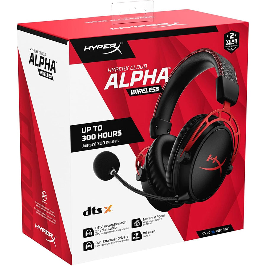 HyperX Cloud Alpha Wireless Gaming Headset for PC, 300-hour