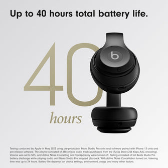 Beats Studio Pro – Wireless Bluetooth Noise Cancelling Headphones – Personalised Spatial Audio, USB-C Lossless Audio, Apple & Android Compatibility, Up to 40 Hours Battery Life – Black - 2