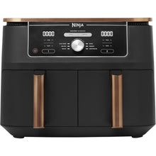 Ninja Foodi MAX Dual Zone Air Fryer, Amazon Exclusive, Tongs, 2 Drawers, 9.5L, 6-in-1, Use No Oil, Air Fry, Max Crisp, Roast, Bake, 8 Portions, Nonstick Dishwasher Safe Baskets, Copper/Black AF400UKCP  - 1