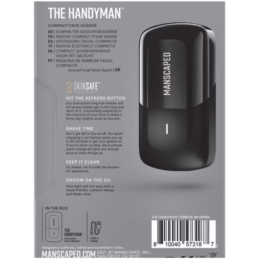 MANSCAPED The Handyman, Compact Face Shaver, Portable Men’s Travel Facial Hair Razor, Electric Foil Trimmer​ - 5