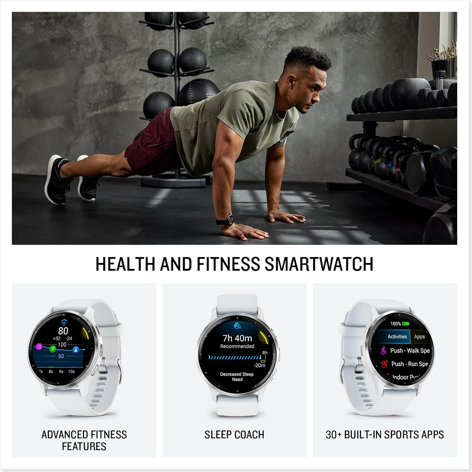 Garmin Venu 3, AMOLED GPS Smartwatch with All-day Advanced Health and Fitness Features, Voice Functionality, Music Storage, Wellness Smartwatch with up to 14 days battery life, Black  - 3