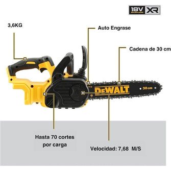 DEWALT DCM565N-XJ Electric Chainsaw 18V XR, 7.68 m/s Chain Speed, 30CM Bar & Chain - 6