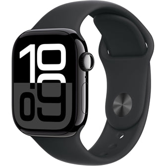 Apple Watch Series 10 GPS 46mm Jet Black Aluminium Case with Black Sport Band - 1