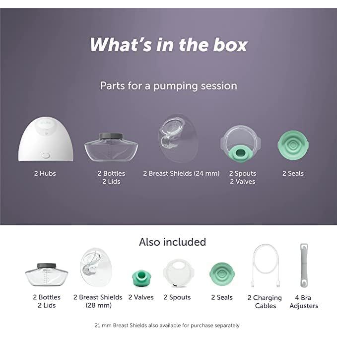 Elvie Breast Pump | Double Electric Breast Pump (24mm/28mm Nipple Shields) - Breast Pump Hands Free Tubeless Wearable Breast Pump - 5
