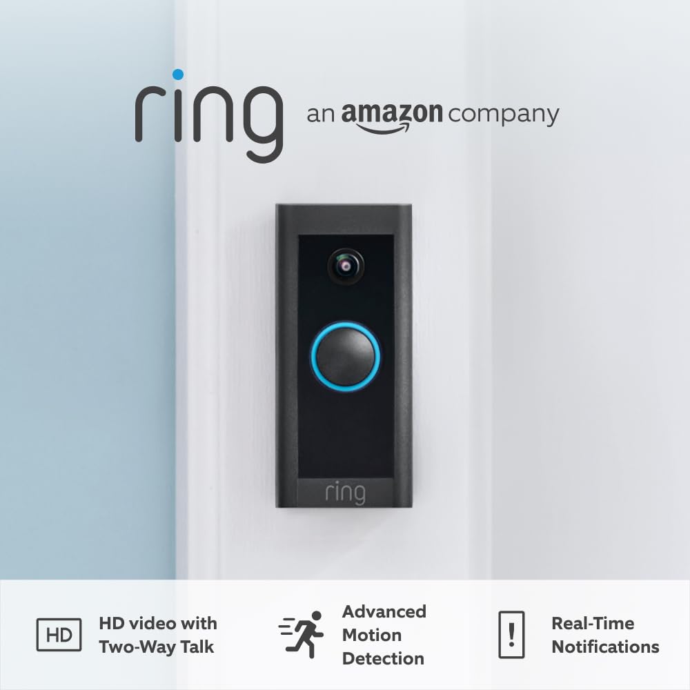 Ring Video Doorbell Wired Hardwired Security Camera with 1080p HD Video - 1