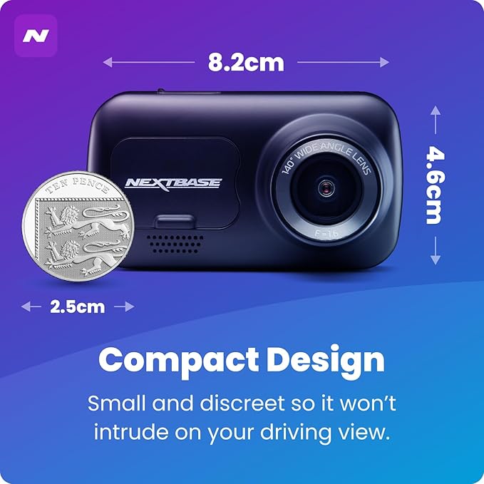 Nextbase 222XR Dash Cam Front and Rear Bundle - Full 1080p/30fps HD Recording, 140° 6 Lane View - Intelligent Parking Mode, Polarising Filter Compatible, G-Sensor Motion Detection - Car Accessories - 3