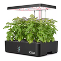 IDOO Home Hydroponics Herb Garden Growing Kit - Black - 1