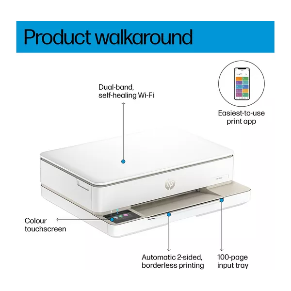 HP Envy 6120e All-in-One Inkjet Wireless Printer - 8