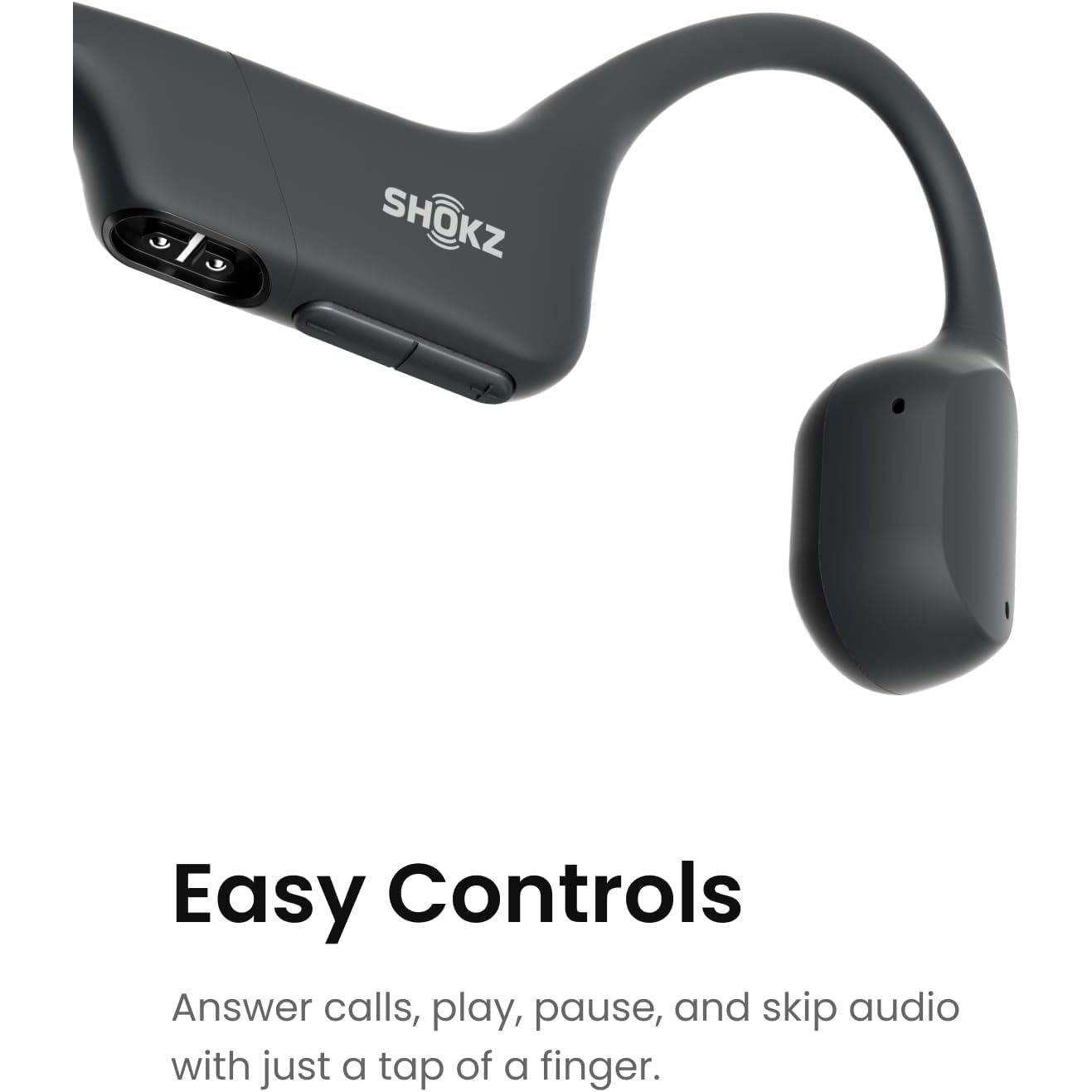 SHOKZ OpenRun SE Wireless Bone Conduction Headphones, [England Athletics Recommended] Open-Ear Bluetooth Earphones with Mic, Waterproof Sports Headset with 8H Playtime for Running Workout, Comet Grey  - 3