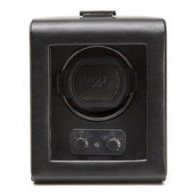 WOLF Wolf Heritage Single Winder 270002Wolf Heritage Single Winder with Glass Cover, Black - Secure Fit with Patented Lock-in Dynamic Cuff - for Bigger, Heavier Watches - Vegan Leather - Includes Universal Adapter - 1