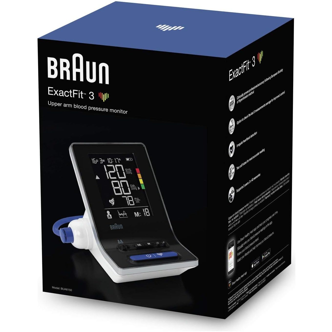 Braun Exactfit 3 Upper Arm Blood Pressure Monitor - 3