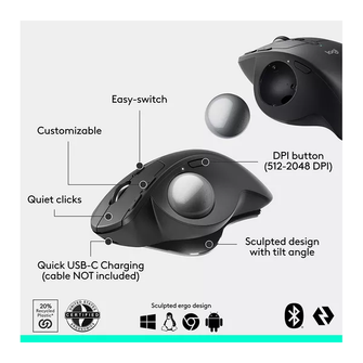 LOGITECH MX Ergo S Wireless Trackball Mouse - 5