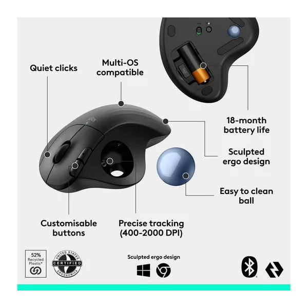 LOGITECH Ergo M575S Wireless Trackball Mouse - 4