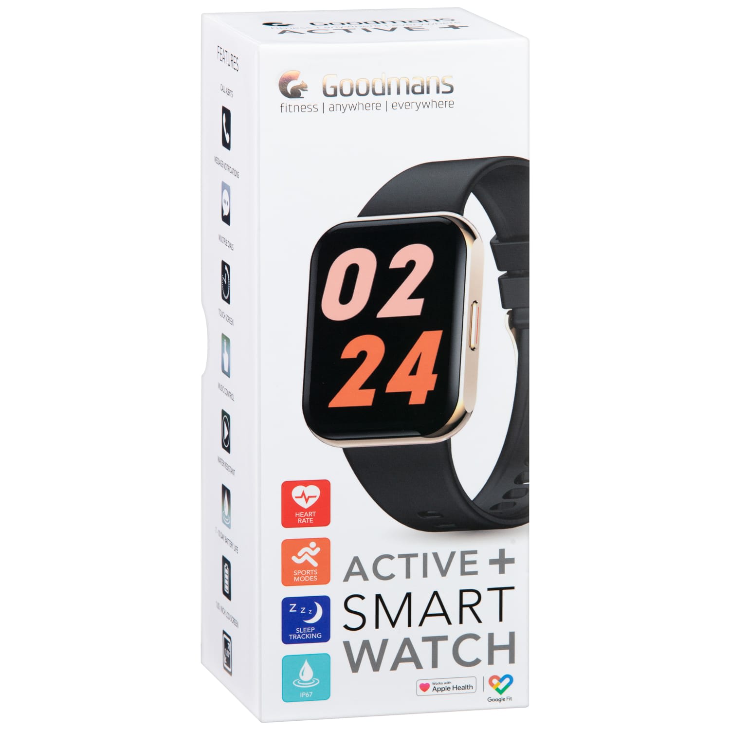 Goodmans Active Fitness Tracker Smart Watch Black Gadcet UK