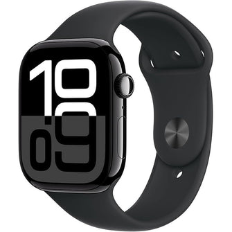 Apple Watch Series 10 GPS 46 mm Smartwatch with Jet Black Aluminium Case with Black Sport Band - 1