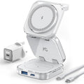 Charging Station, AC Island 5 in 1 Wireless Charging Station for iPhone 16 Pro/16/15/14/13/12, Mag-Safe Charger, Fast Wireless Charging Stand for Airpods, Apple Watch Series 10 - (White)  - 1