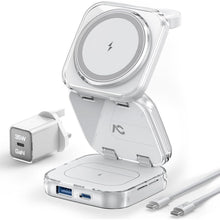 Charging Station, AC Island 5 in 1 Wireless Charging Station for iPhone 16 Pro/16/15/14/13/12, Mag-Safe Charger, Fast Wireless Charging Stand for Airpods, Apple Watch Series 10 - (White)  - 1
