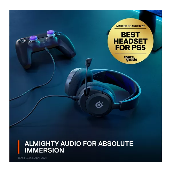 STEELSERIES Arctis Nova 1P 7.1 Gaming Headset - Black & Blue - 3