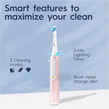 Oral-B iO3 Electric Toothbrushes Adults, Gifts For Women / Men, 1 Toothbrush Head & Travel Case, 3 Modes With Teeth Whitening, 2 Pin UK Plug, Pink - 4