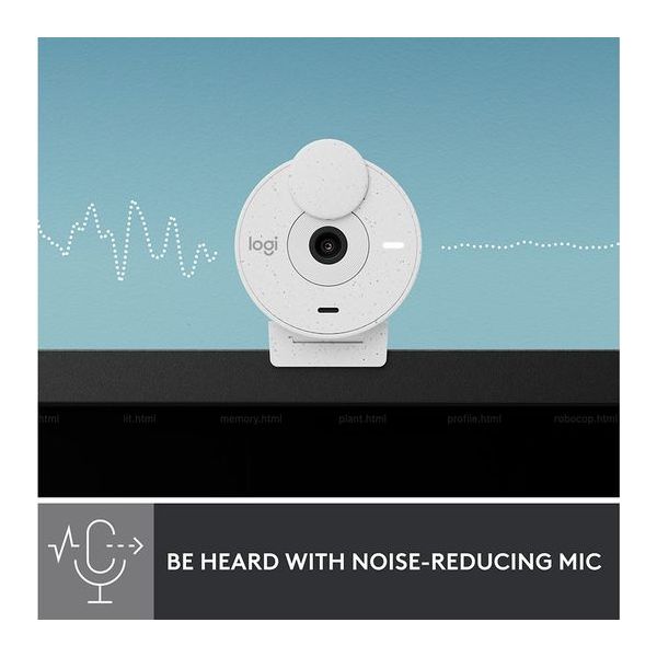 LOGITECH Brio 300 Full HD Webcam - Off-White - 4