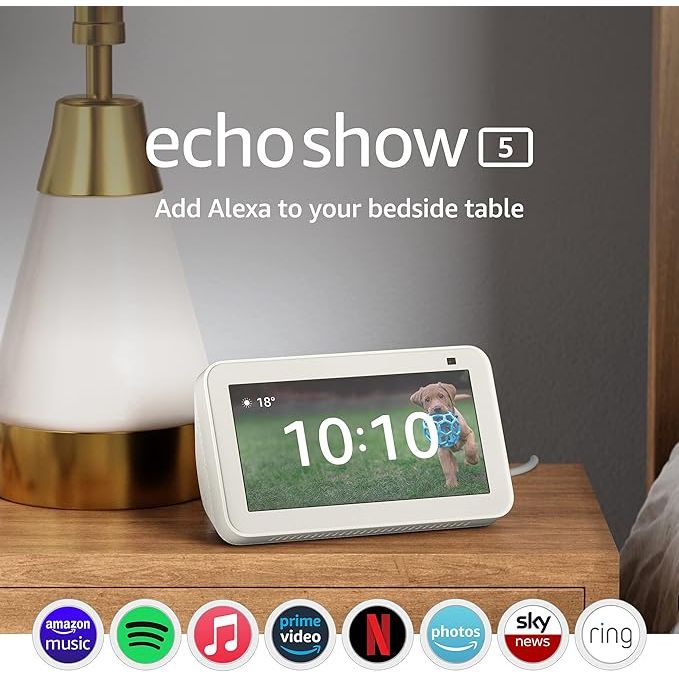 Echo Show 5 | 2nd generation , smart display with Alexa and 2 MP camera - Glacier White - 2