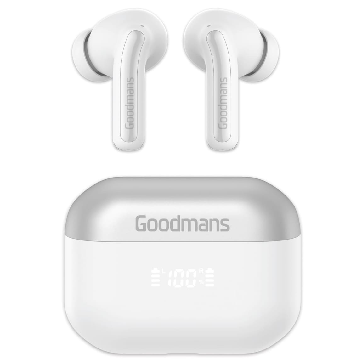 Goodmans True Wireless Noise Cancelling Earbuds - White - 1